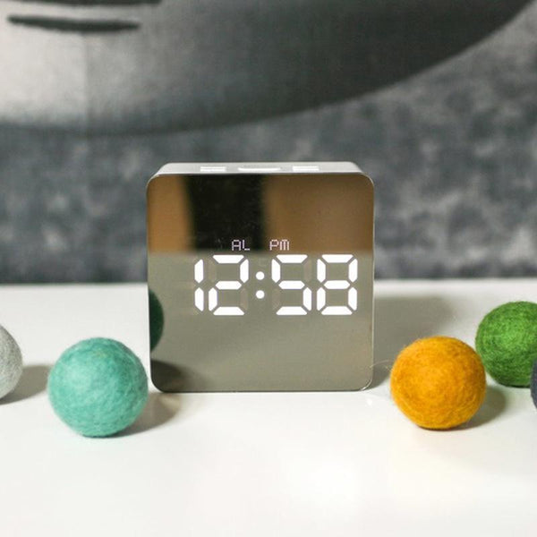 Square Reflective Alarm Clock